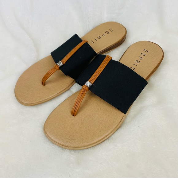 ESPRIT Women’s Size 9 Brown and Black Flip Flop Thong Toe Flat Shoes - Picture 3 of 5